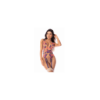 Body teddy bleu et rose brodé avec porte-jarretelles – Mapalé
